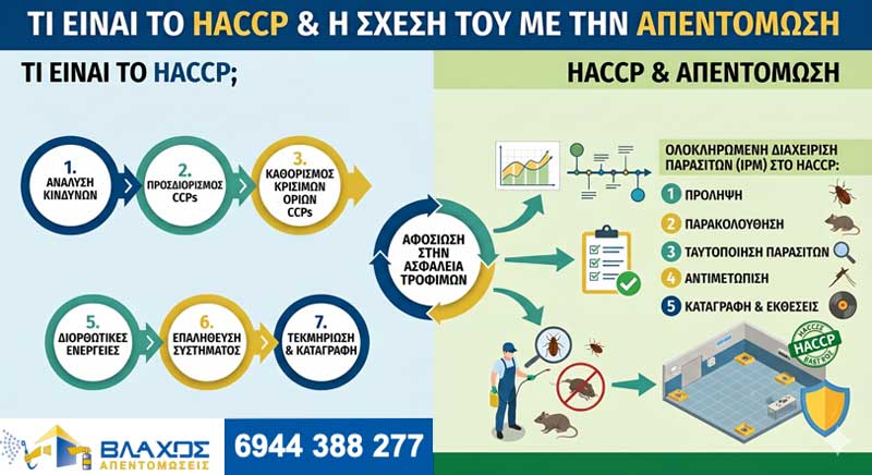 Τι είναι το HACCP και ποια η σχέση του με την Απεντόμωση. Το γράφημα αυτό κατασκευάστηκε με την υποστήριξη του AI - gemini